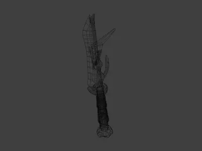 Fantasy Sword with Ornate Guard - Game Ready Weapon 3D Model Low-poly 3D model