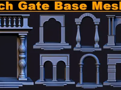 Arch Gate Base Mesh Vol 2  Low-poly 3D model