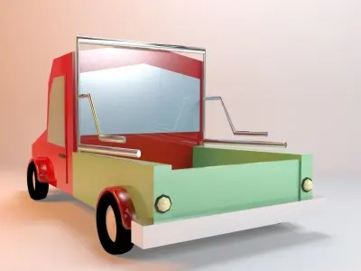 Cartoon Truck Low-poly 3D model buy