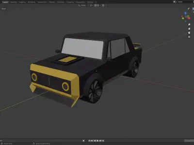 Camaro SS 1968 model car Low-poly 3D model