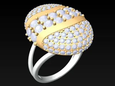 Diamond Ring - Womens Rings - GN231 3D print model