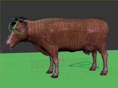 Cow Male and female plus animation Low-poly 3D model