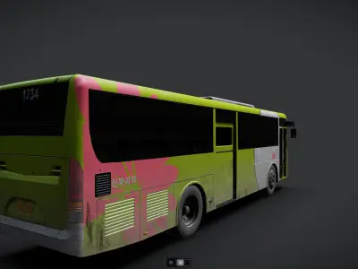 Korea Jeonju Bus NOT within Inside Low-poly 3D model