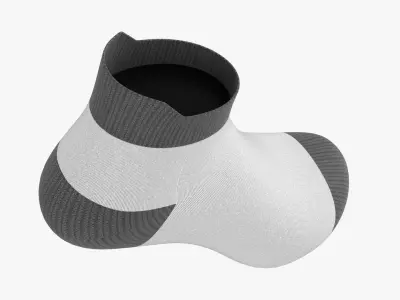 Short sport sock 02 3D model