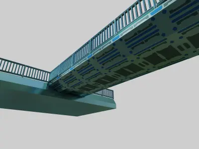 SCIFI-Bridge-Type-4 bridge with metal railings 3D model