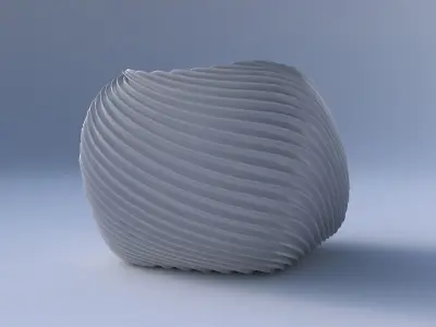 Bowl semi-quadratic with wavy extruded lines 2 3D print model