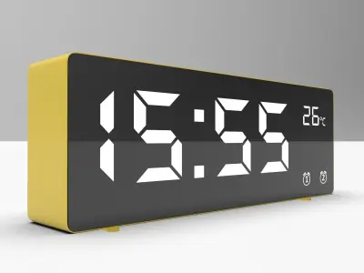 CLOCK YELLOW WHITE Low-poly 3D model