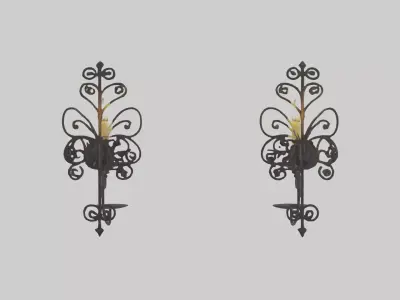 Candle wall sconce model Low-poly 3D model