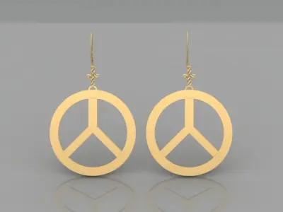 Classic earrings E01 3D model