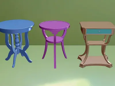 Coffee table set 3 3D model