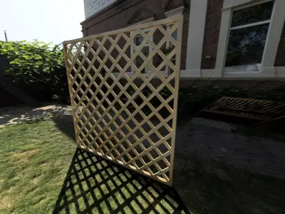 Decorative fence with trellis for garden Low-poly 3D model