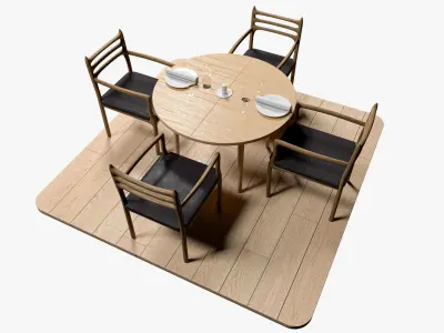 Restaurant Table and Chair 3D model