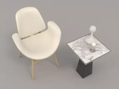 Modern Coffee Table and Chair 3D model