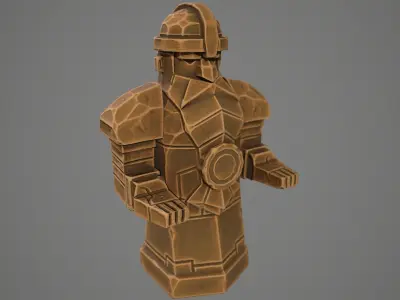 Stylized statue of Dwarf 01 Low-poly 3D model