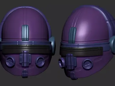 helmet high poly sculpt 3d printable  Free 3D model