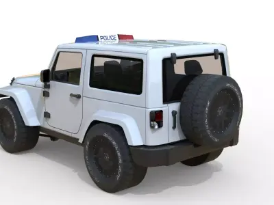 Indian Police Jeep Low-poly 3D model