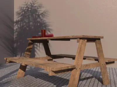 IKEA picnic table for kids 3D model
