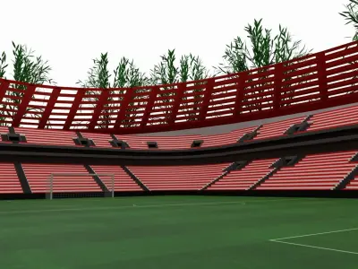 Football Stadium Low-poly 3D model 17