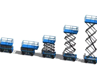 MS-08-PARAMETRIC SCISSOR LIFT PLATFORM 3D MODEL REVIT FAMILY  3D model