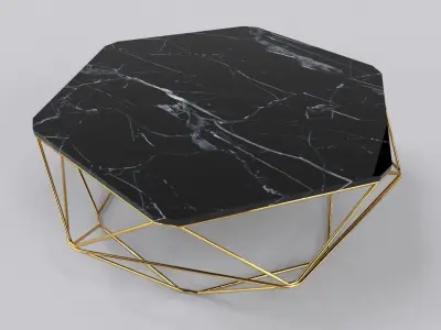 Luxury coffee table stainless gold 3D model