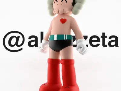 Kaws Astroboy Rise Textured Low-poly 3D model