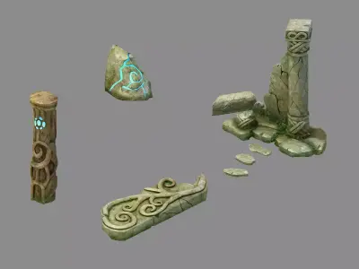 Stone Elf Area - Stele 01 3D model