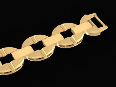 Luxury Chain Link Gold Bracelet for Men 2550 3D print model