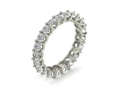 U Shaped Eternity Ring 2 point 9 mm stone size swiss 12 and EU52 3D print model
