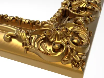 Carved Picture Frame 3D model 10