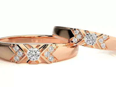 X-Pattern Diamond Ring Design Luxury Detailed Band 3DM and STL  3D print model