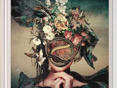 Art Frames 152- Floral Heads 3D model