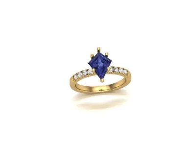 Classic Elegance The Kite-Cut Tanzanite and Diamond Ring 3D print model