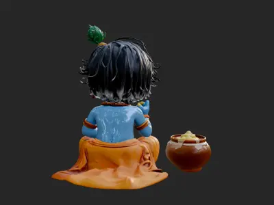 Baby Krishna 3D Printable Figurine  High-Detail  STL Model  3D print model