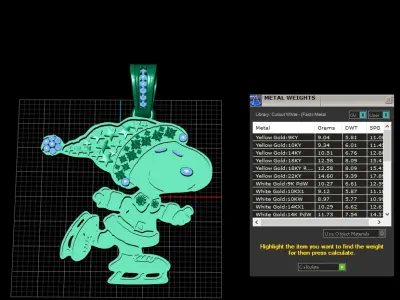 SNOOPY CARTOON PENDANT 3D PRINTABLE MODEL  3D print model