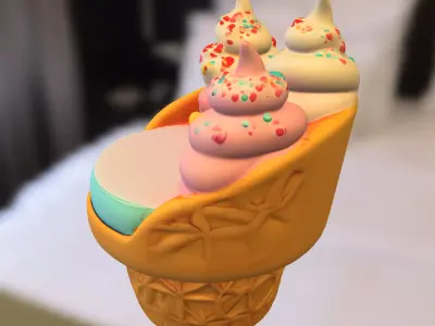 Ice Cream Chair kids Low-poly 3D model