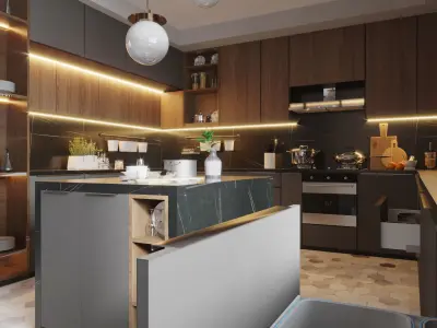 Luxury Modern Kitchen Design 3D model