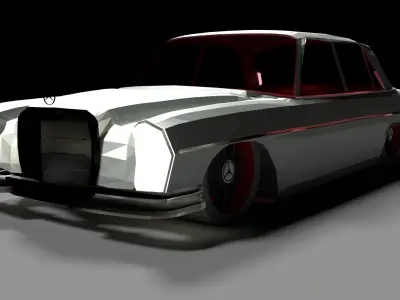 Mercedes W108 1968 Low-poly 3D model