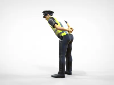 N4 Traffic Police bending over  3D print model