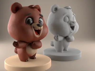 Cute Bear STL File - 3D Model for Decoration Gift 2 3D print model