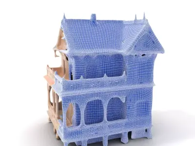 Victorian Vintage Mansion model pack Low-poly 3D model