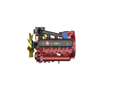 engine dizel 4 cylinder 2400 rpm 3D model