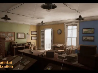 1940s Abandoned Office Low-poly 3D model