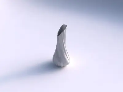 Vase twisted top bent hexagon 2 with twisted smooth ribbons  3D print model
