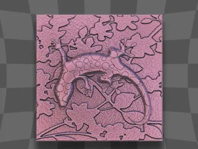 The lizard live in the canopy 3D print model