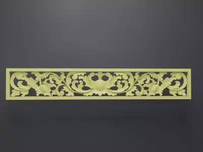 Decorative carving wood base mesh  3D model