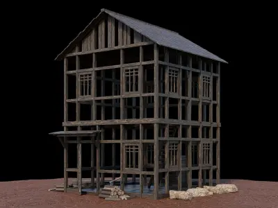 Medieval Village Asset 24- 4K Textures Game Ready Low-poly 3D model