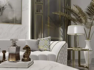 ONYX LIVINGROOM SET Low-poly 3D model