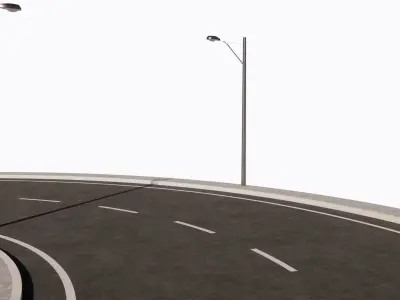 ROAD-STREET road with crosswalk Low-poly 3D model