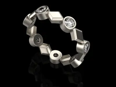 Rhombus ring model 316 3D print model