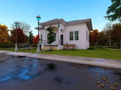 3 Bedroom  modern House Model Low-poly 3D model